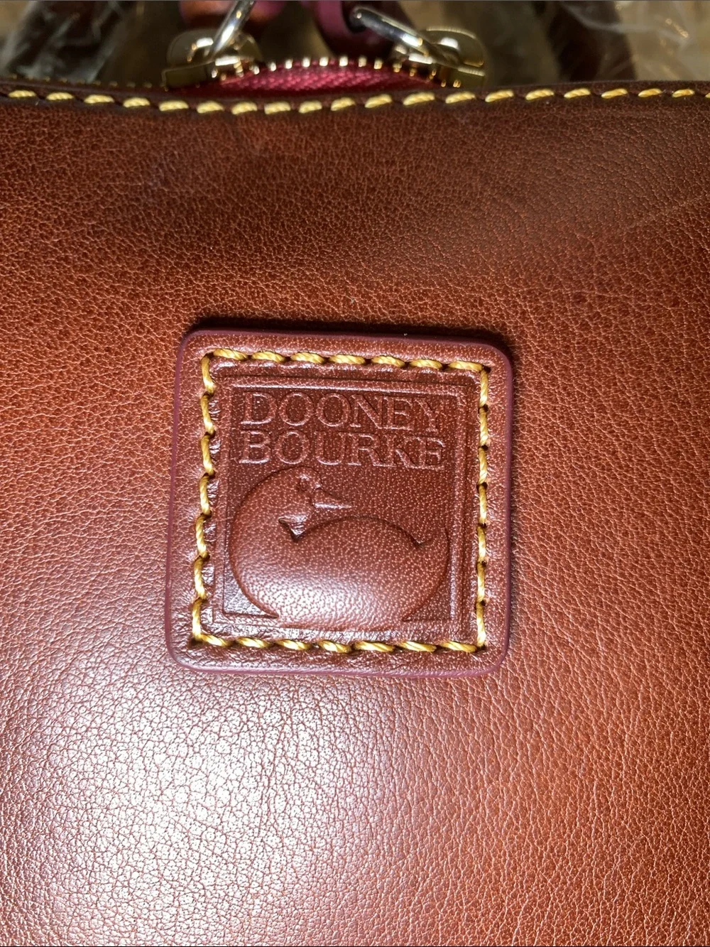 NWT Dooney & Bourke Chestnut Brown Leather small Zip Pod Backpack 🐻 - Picture 9 of 14